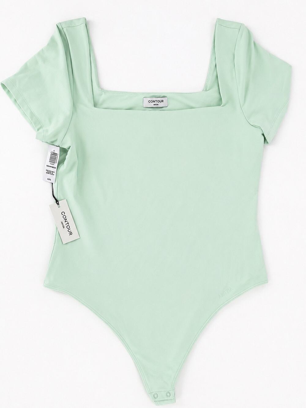 New Aritzia Contour Squareneck Shortsleeve Bodysuit in Mint Size XL